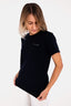 Our model looking down on LANSY t-shirt.