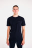 Model wearing MANON t-shirt in Midnight Black