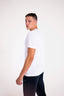 Our model wearing MANON t-shirt in colour Almond Milk White